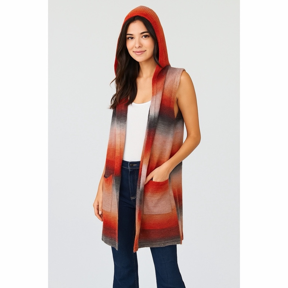 ii Sisters | Southwest Pattern Tribal Aztec Pocket Sleeveless Cardigan Sweater